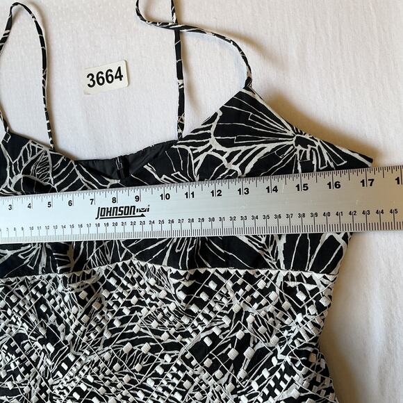 Positive Attitude Women Midi Dress 6 Tall Black Floral Fit & Flare Sleeveless - Picture 3 of 8